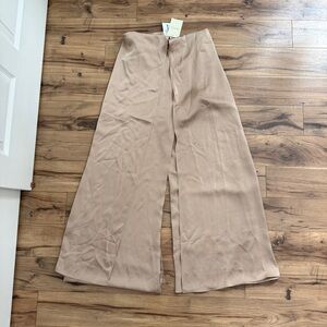 Elegant Tan Wide-Leg Pants